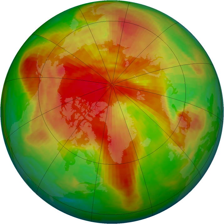 Arctic ozone map for 14 April 1994
